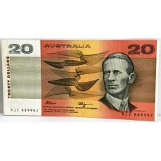 AUSTRALIA 1990 . TWENTY 20 DOLLARS BANKNOTE . ERROR . REGISTRATION SHIFT